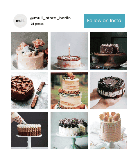screenshot del pulsante "seguimi su Instagram".
