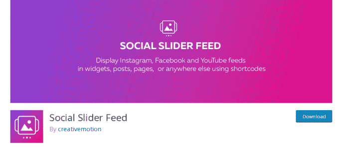 screenshot del plug-in social slider