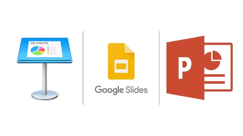 Keynote、Google 幻灯片和 PowerPoint 的徽标