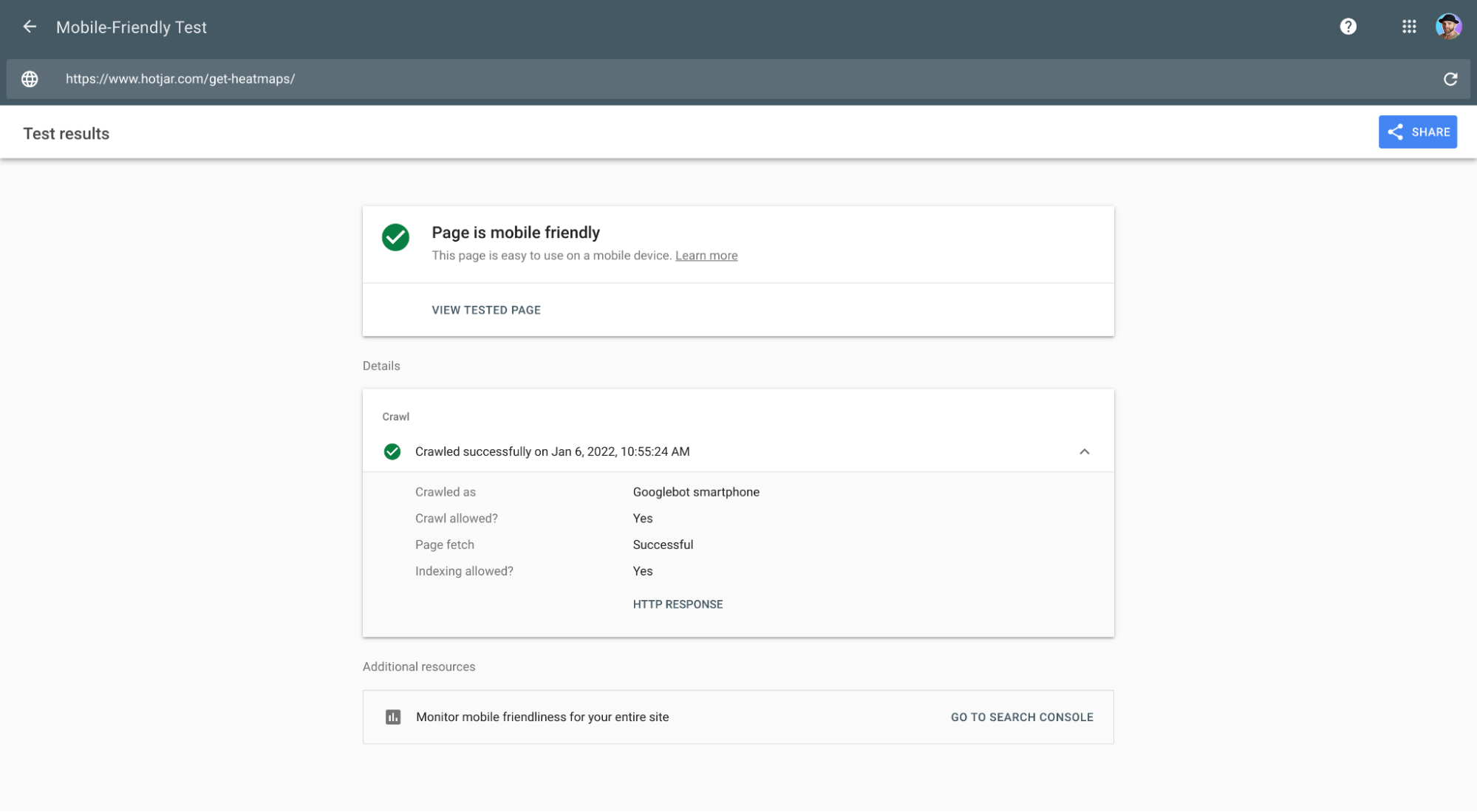 Ferramenta de teste de compatibilidade com dispositivos móveis do Google