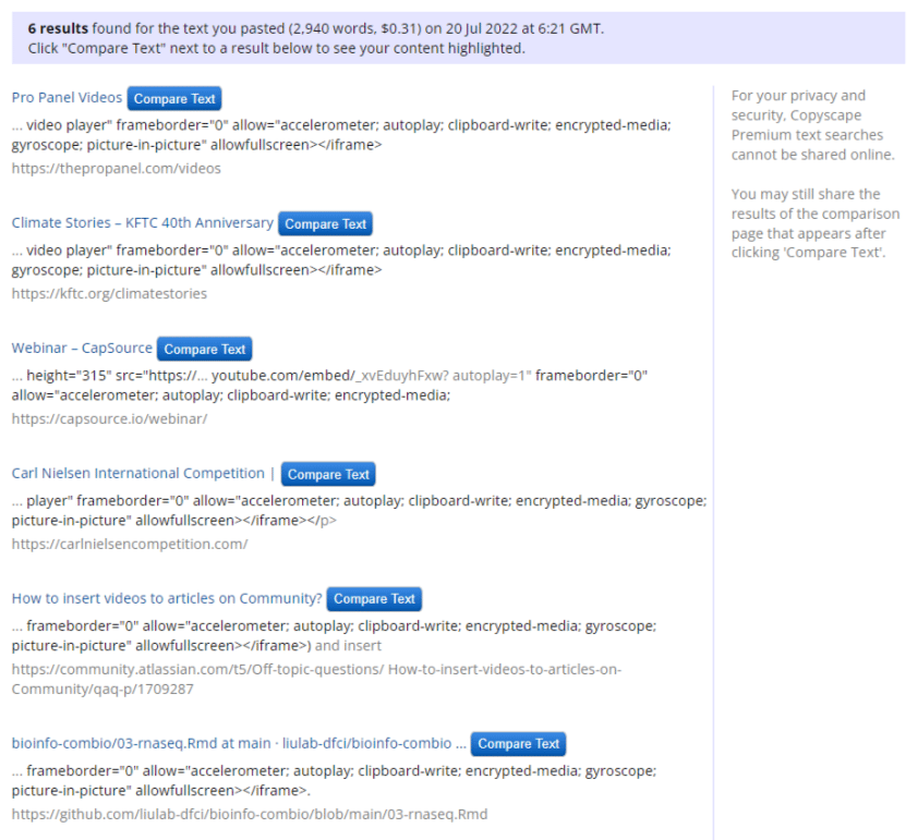 copyscape premium dosya yükleme sonuçları