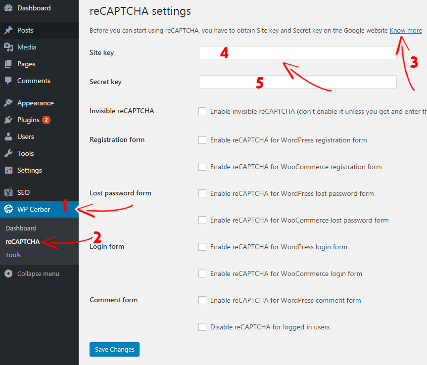 WP Cerbère CAPTCHA