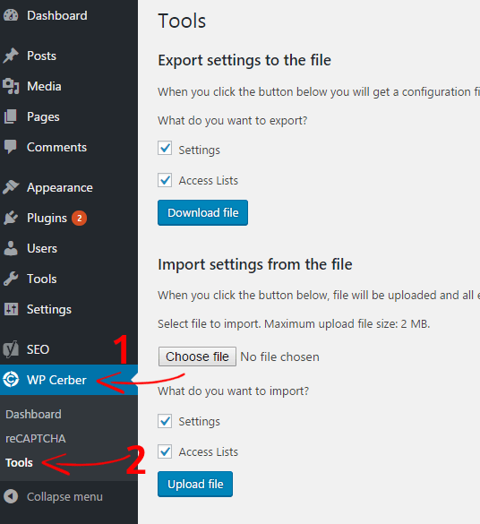 Outils WP Cerber