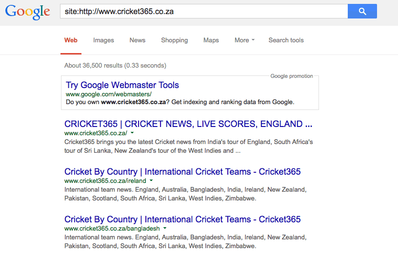 cricket365 索引頁面