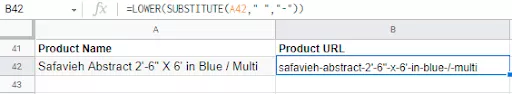 تحويل اسم المنتج إلى url في Excel