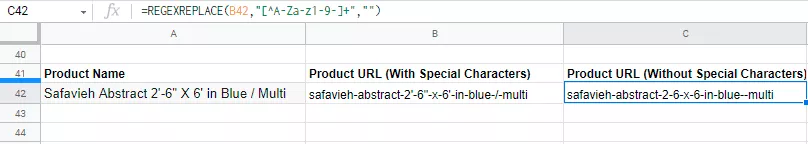 valeur du nom du produit à l'adresse Web du produit dans Excel CSV