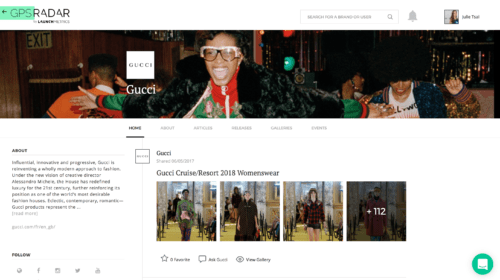 Профиль радара Gucci