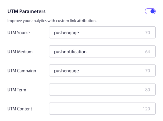 Ustaw parametry UTM powiadomień push WordPress