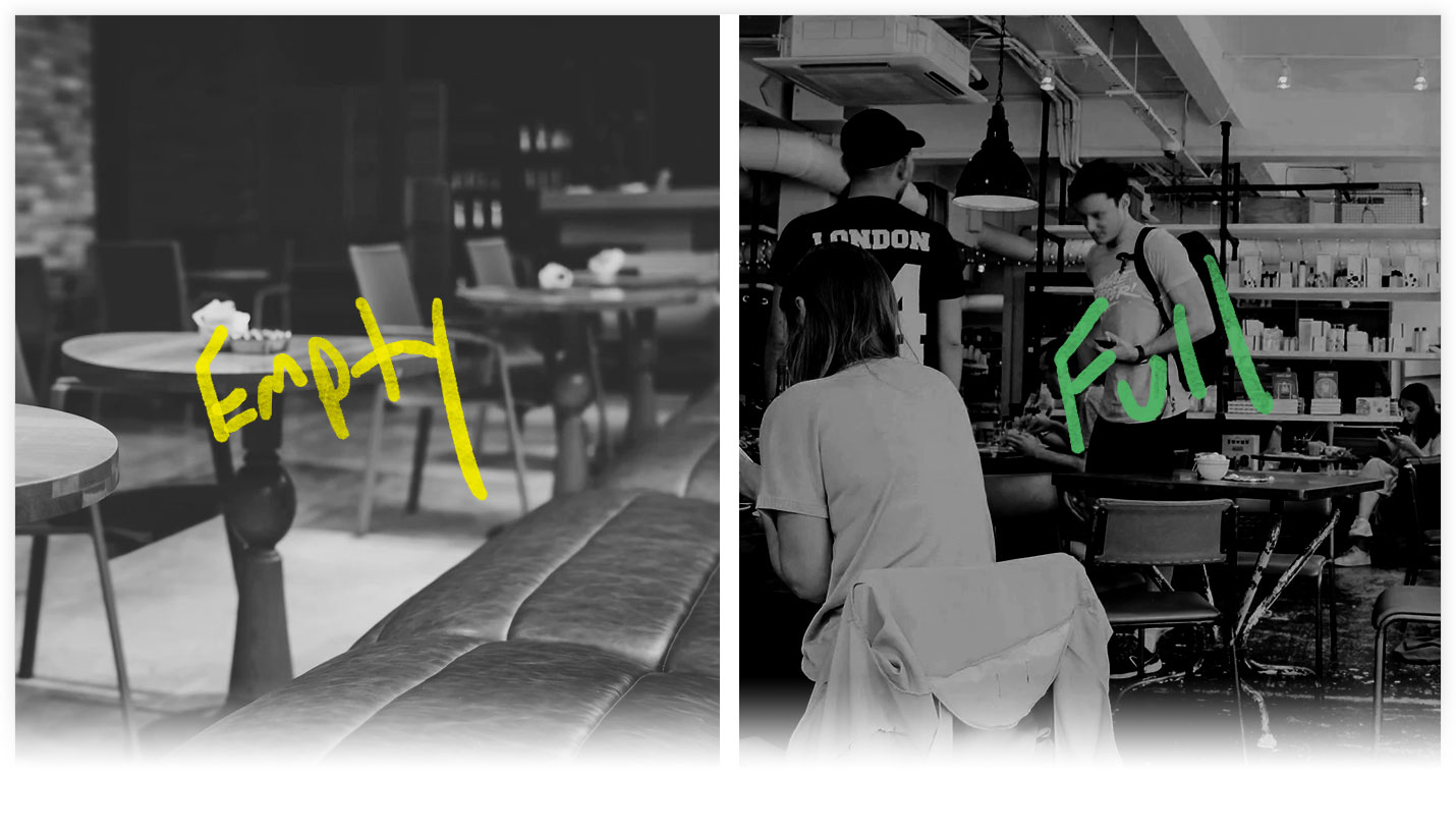 Vacío o lleno ¿En qué restaurante comerías?