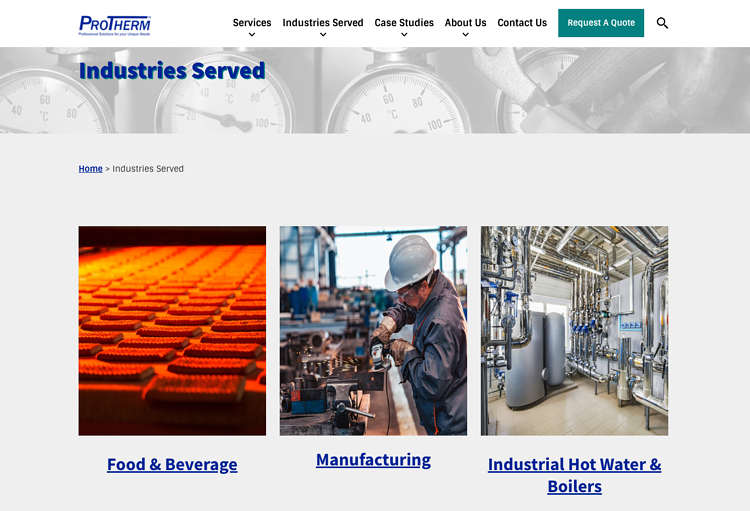 ProTherm Industries Served - processo di acquisto b2b