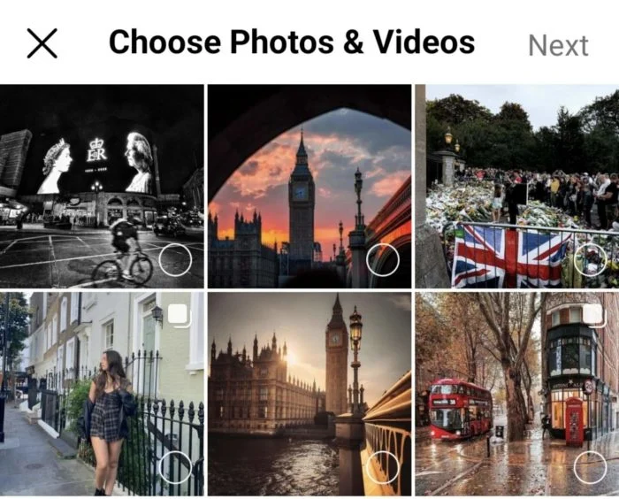 인스타그램 가이드 큐레이트 방법 - 사진 및 비디오 선택 단계