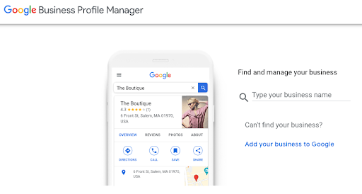 gestionnaire de profil d'entreprise google inscription