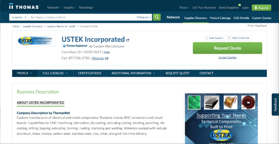 Üretici USTEK Firma Profili Online Reklam