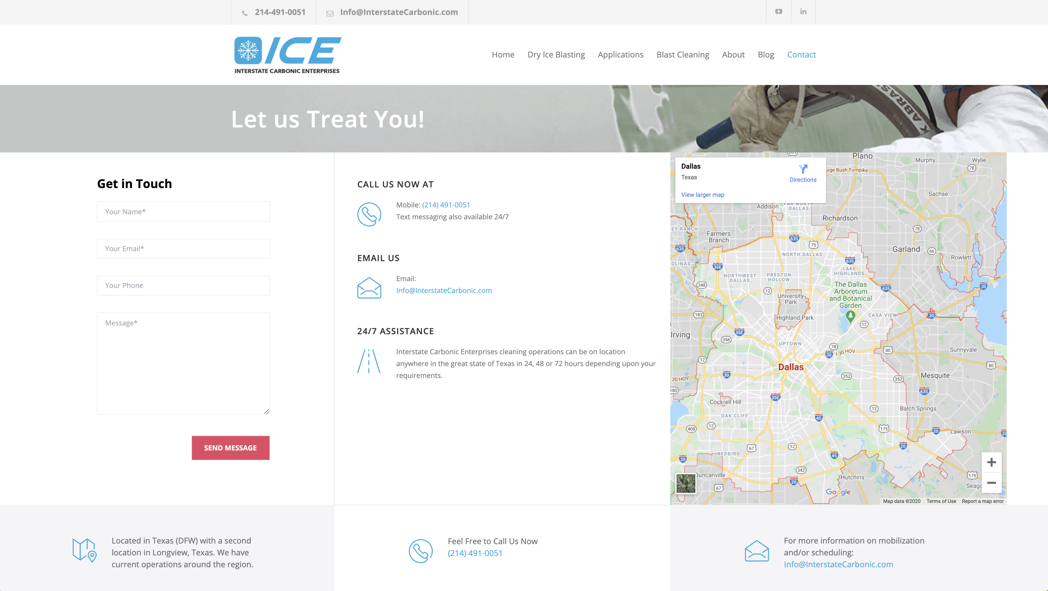 Pagina di contatto ICE per gli acquirenti locali