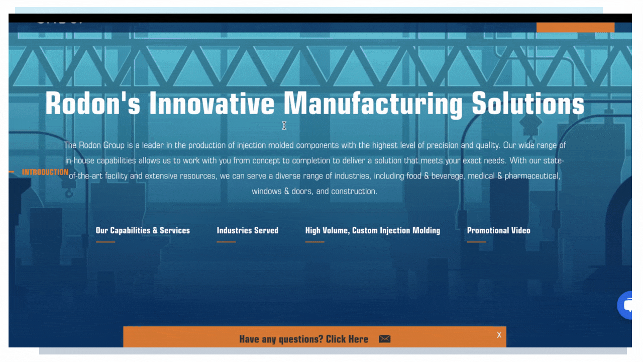 Gruppo Rodon - Esempio di sito Web grafico interattivo per produttori