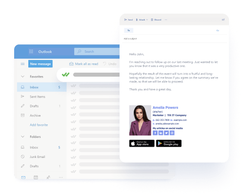 pffessional podpisy e-mail w programie Outlook
