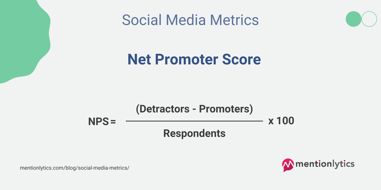 Sosyal medyanın en önemli metriklerinden biri olan Net Promoter Score hesaplama formülünün ekran görüntüsü