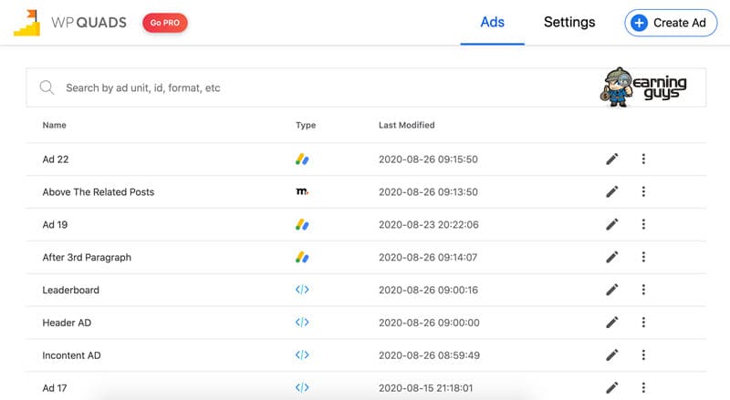 Annunci di WPQUADS Plugin