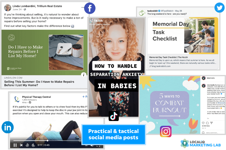 social media post ideas - practical and tactical post examples