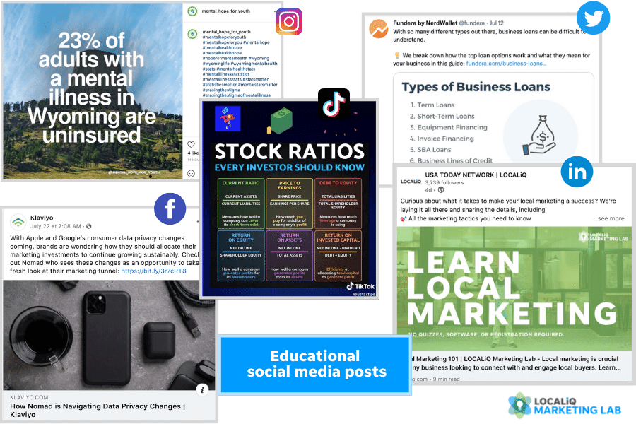 social media post ideas - educational post examples