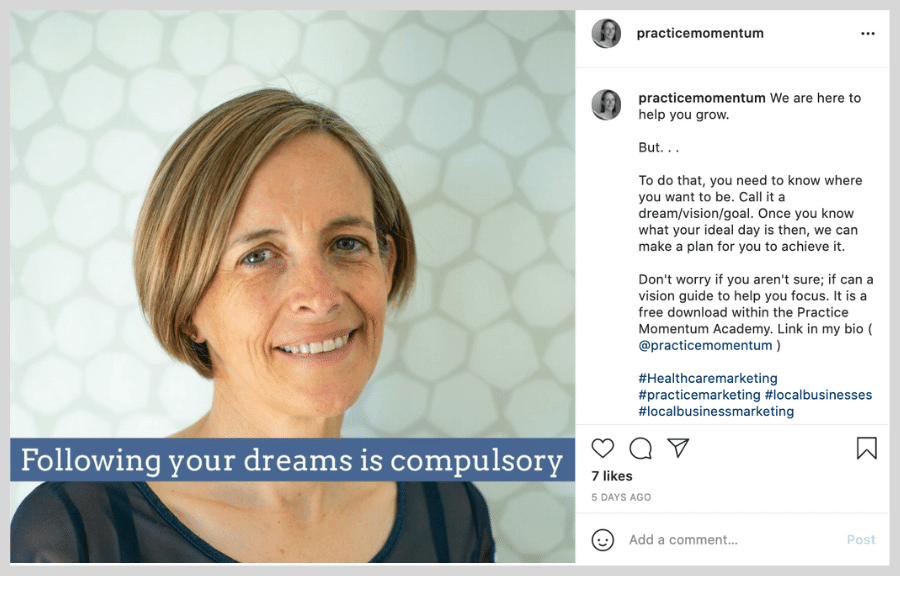 ソーシャル メディア マーケティングの利点 - 人間の顔をした instagram の投稿