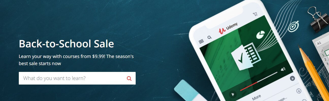 ตัวอย่างหน้า Landing Page ของ udemy