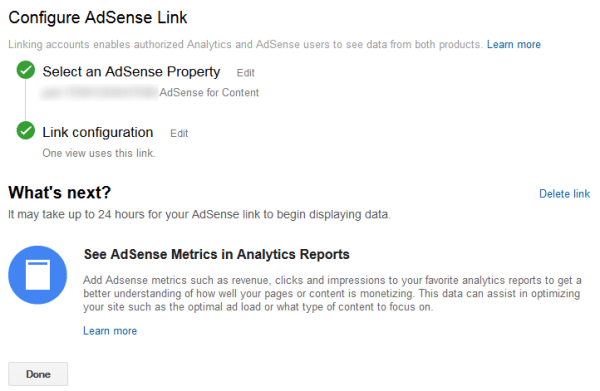Verknüpfen Sie Ihr Analytics-Konto mit Ihrem Adsense-Konto