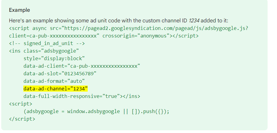 Google Adsense-Hilfeseite