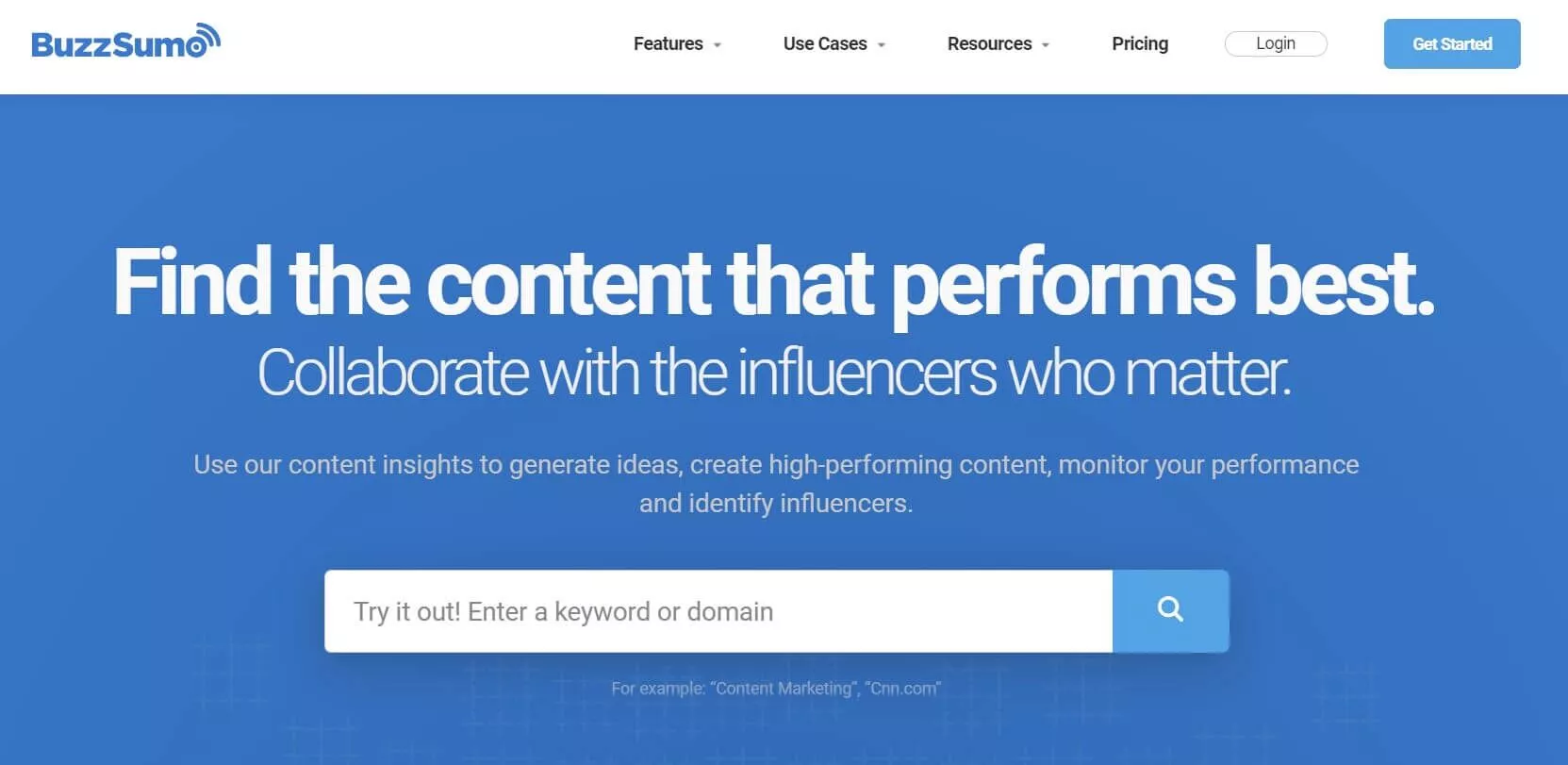Strumento SEO Buzzsumo