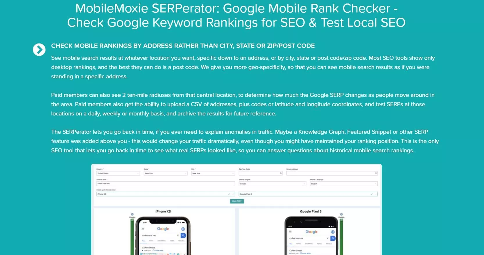 Test SERP mobile - Strumento SEO