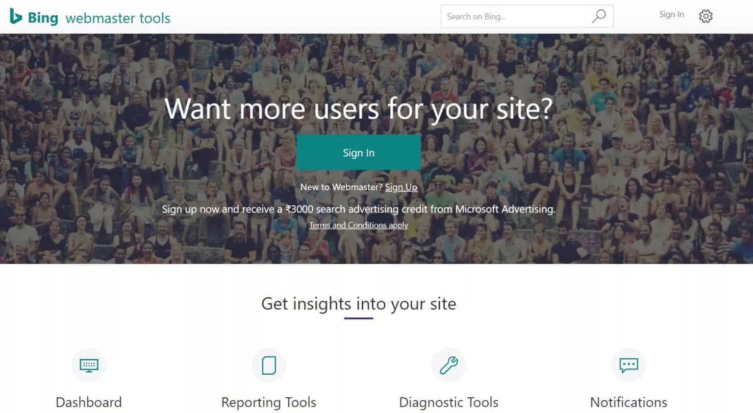 Strumenti per i Webmaster di Bing