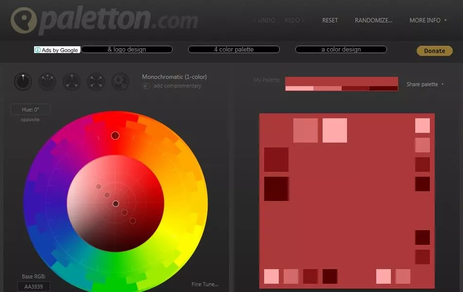 Paletton - เครื่องมือแนะนำสี