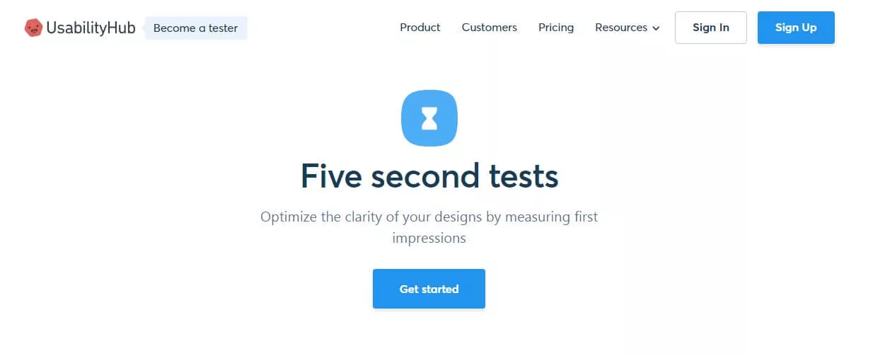 หน้า Landing Page การทดสอบห้าวินาที