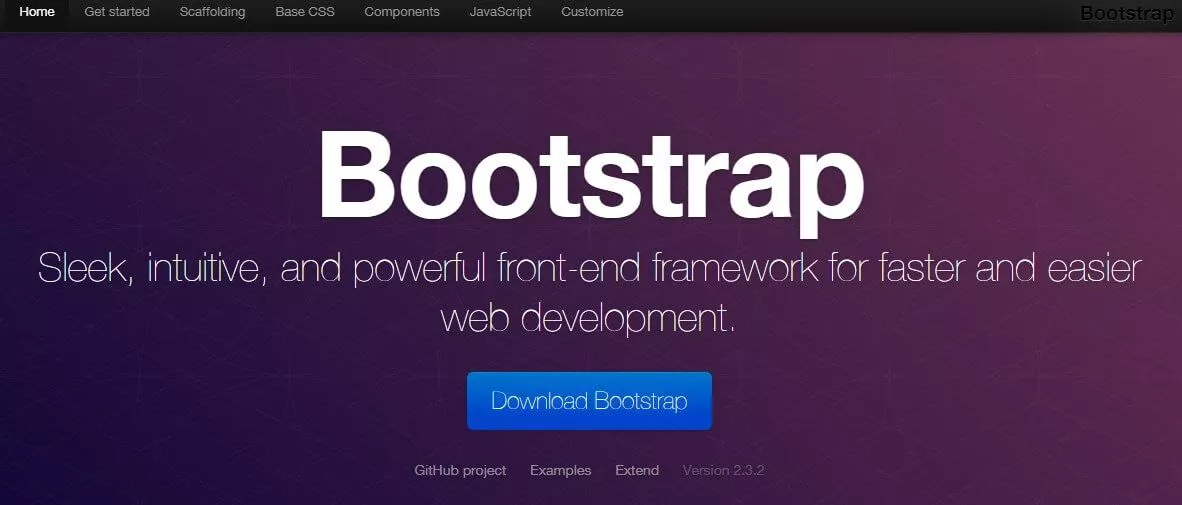 หน้า Landing Page ของบูตสแตรป
