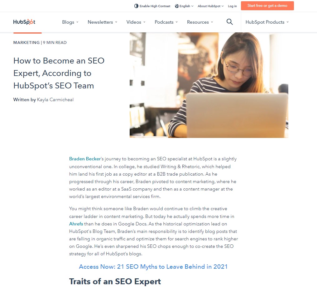 HubSpot のコンテンツは、内部戦略と経験を共有します