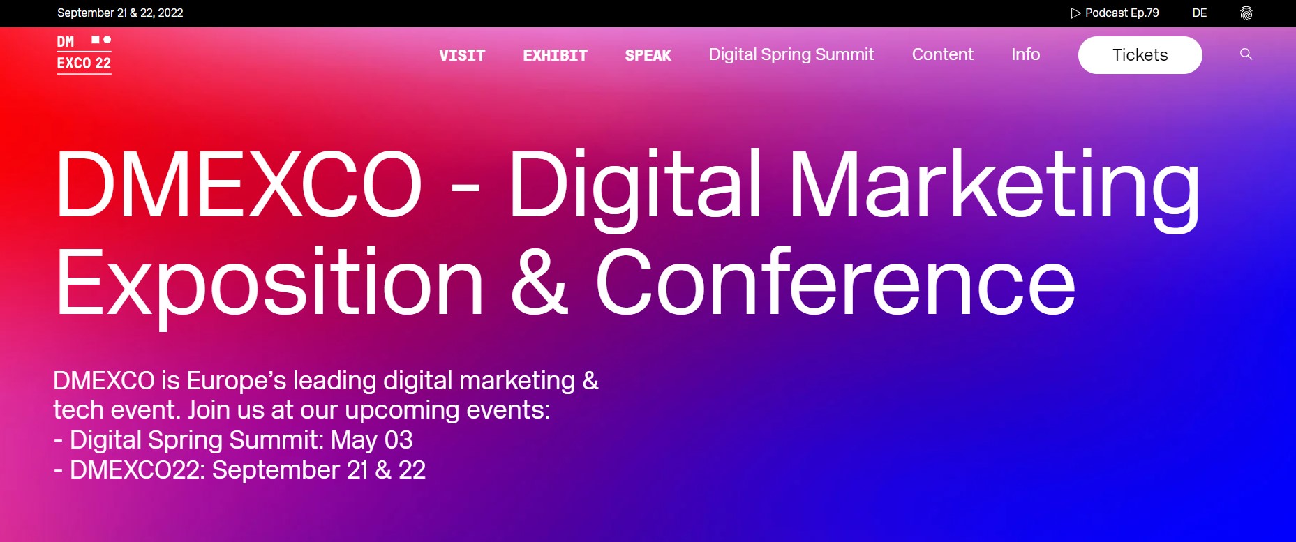Exposición y Conferencia de Marketing Digital (DMEXCO22)