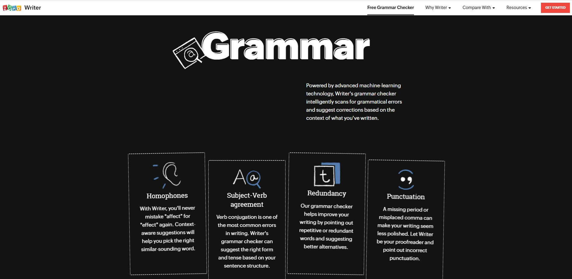 Verificación gramatical de Zoho: herramienta de verificación gramatical gratuita