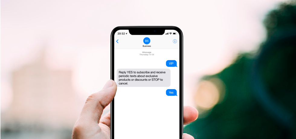 SMS double opt em exemplo para evitar spam