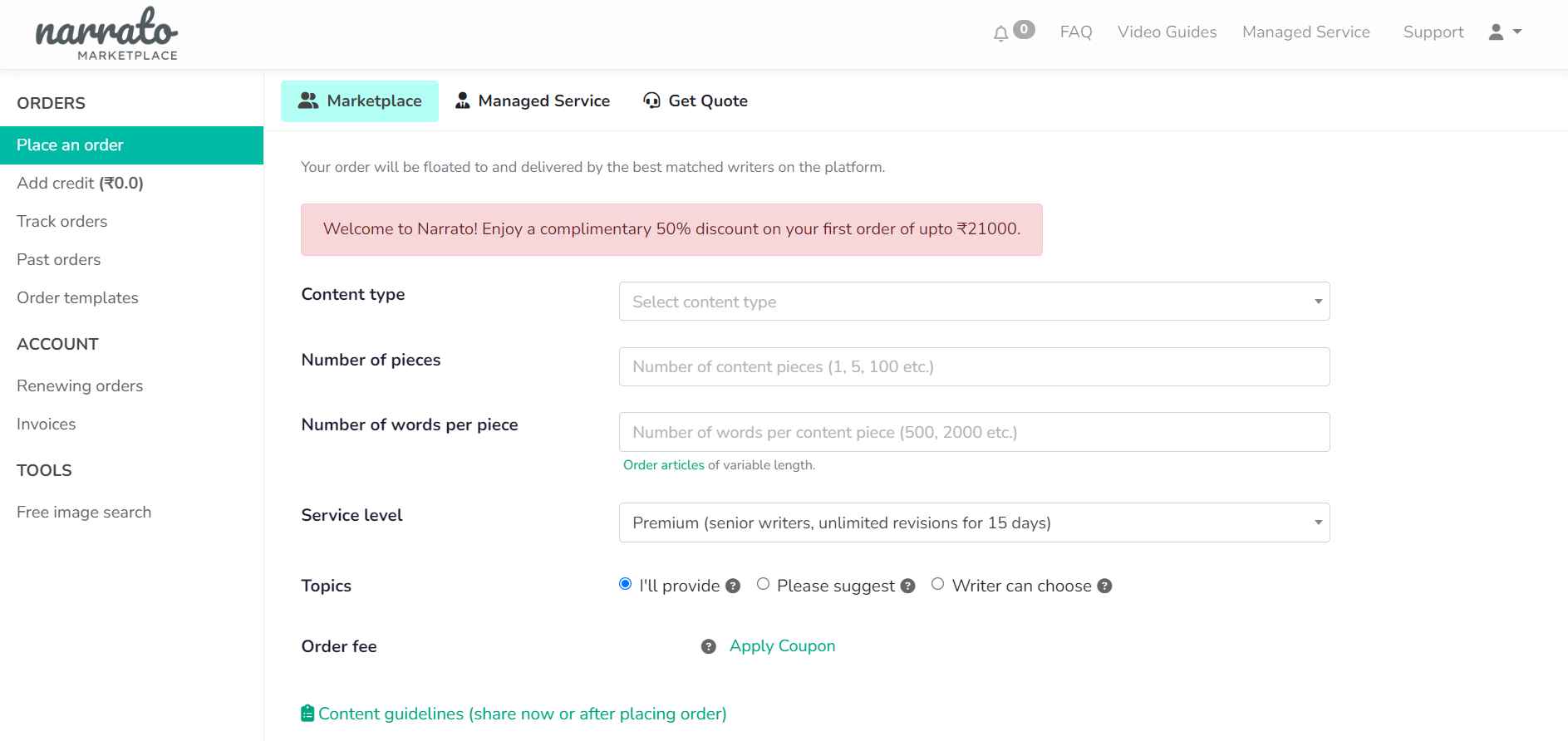 Beste Agenturen für das Schreiben von Inhalten - Narrato Marketplace