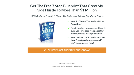 exemples de pages de destination de marketing d'affiliation - miles beckler