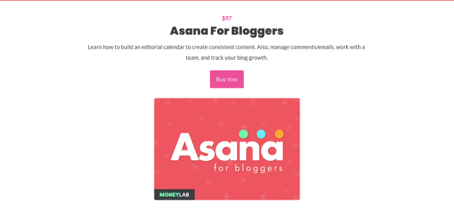 Exemples de pages de destination pour le marketing d'affiliation - Asana pour les blogueurs