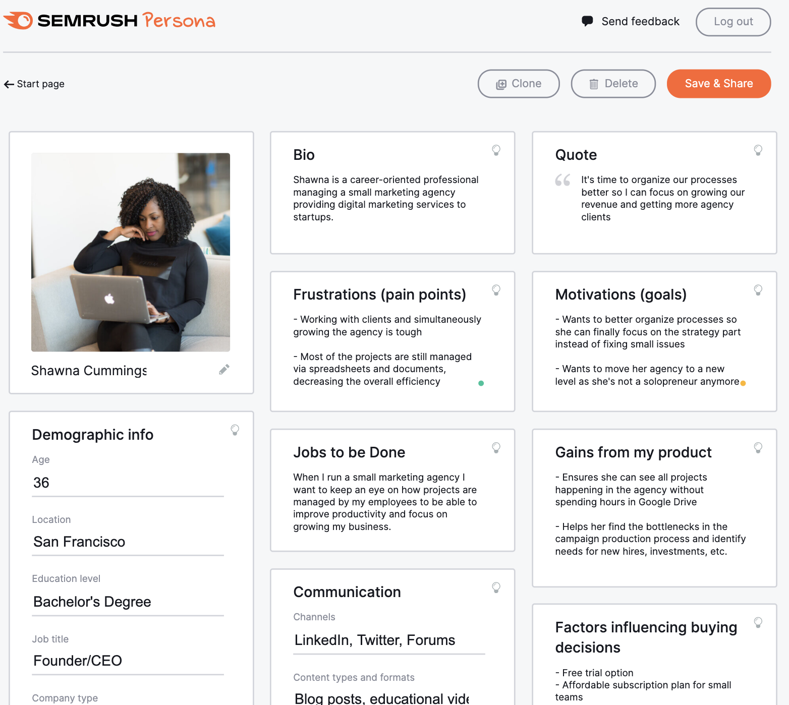 在 SEMrush 中创建的用户角色