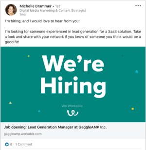 LinkedIn Job Posting Mempekerjakan Merekrut Sumber Daya Manusia