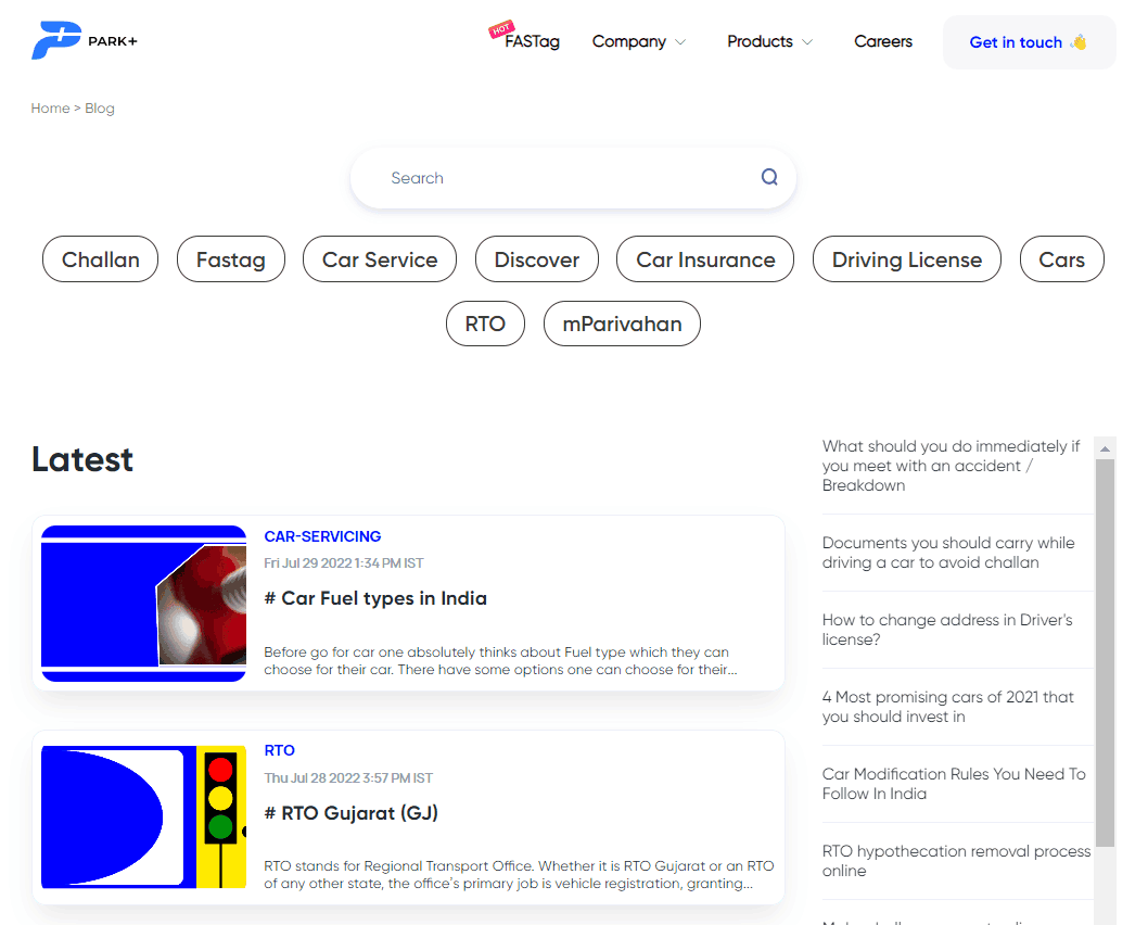 Estudio de caso de marketing de contenidos - Park+ blog