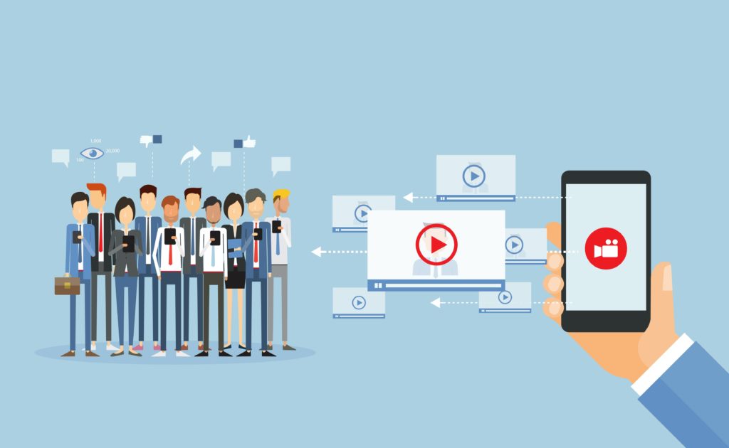 Una grafica vettoriale per aiutare a mostrare le statistiche di marketing video