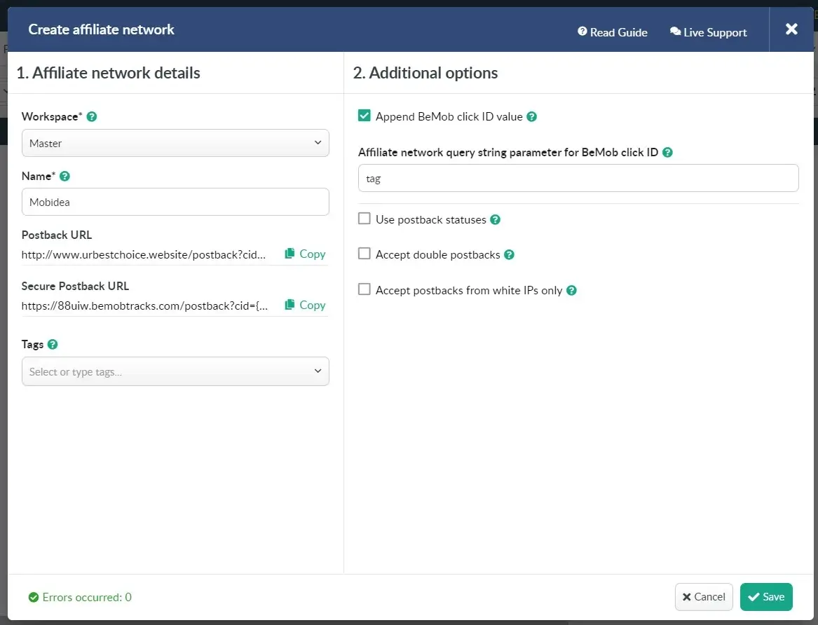 bemob のアフィリエイト ネットワークの詳細
