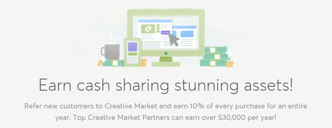 アフィリエイトパートナーになる Creative Market