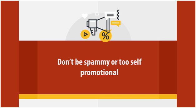 Não seja spam ou muito autopromocional
