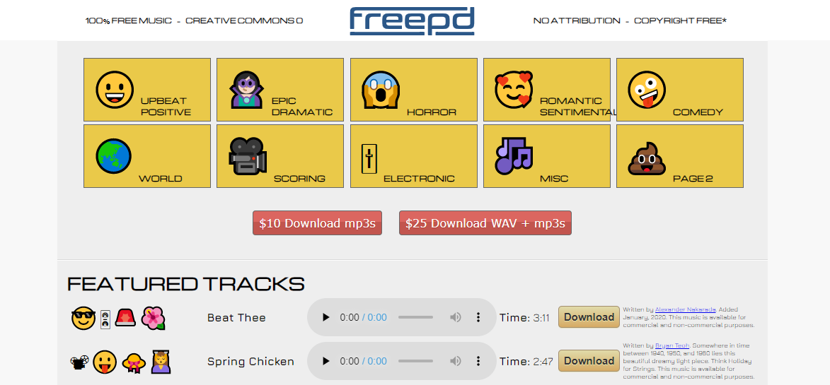 FreePD- baixar música sem direitos autorais