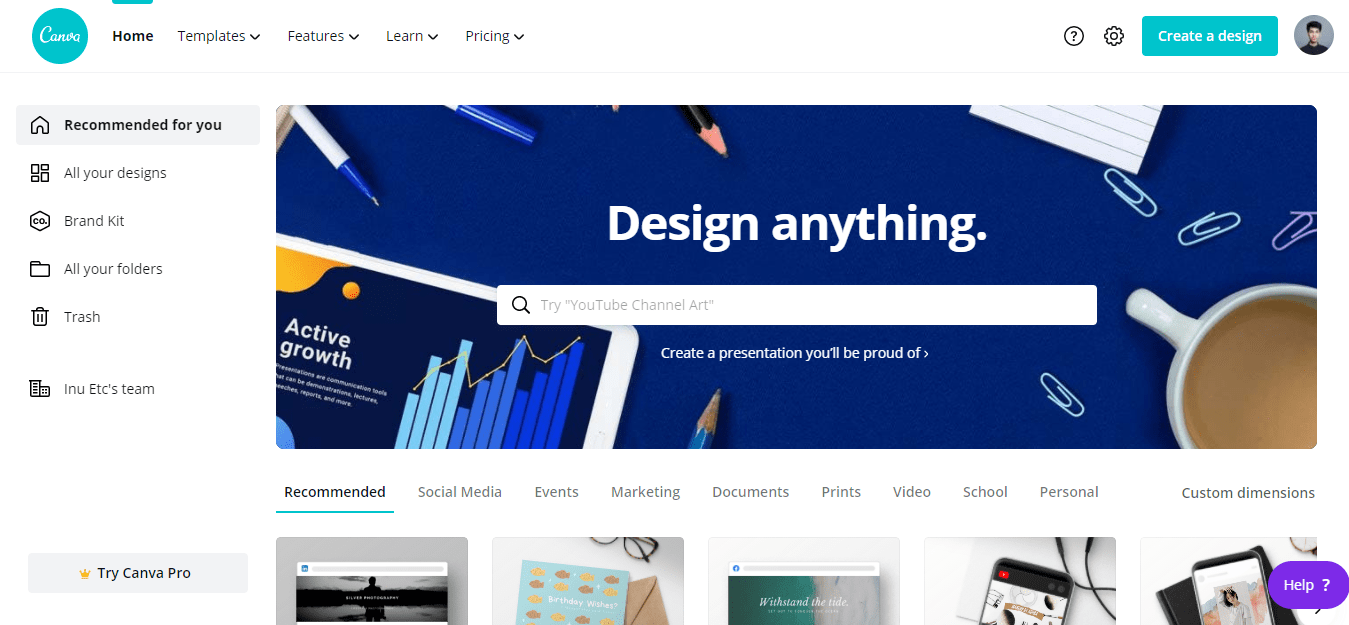 App Canva-Mobile per blogger